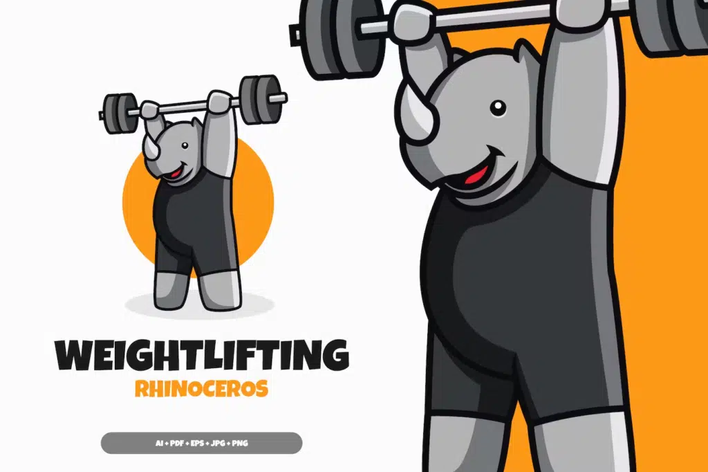 Weightlifting Rhino Logo Design