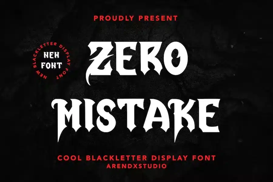 Zero Mistake - Cool Blackletter Display Font