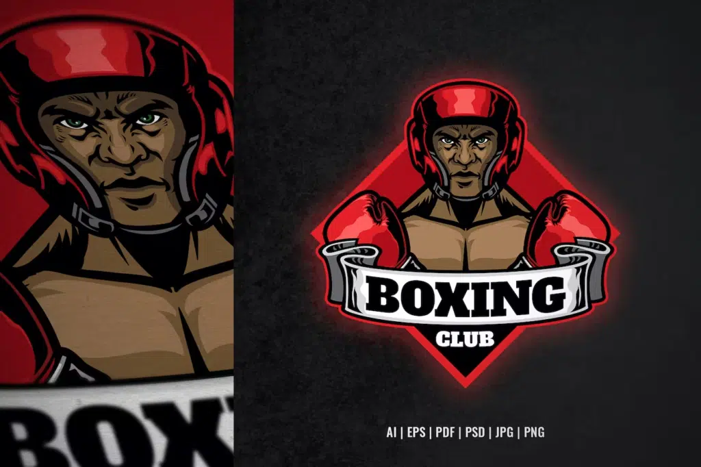 boxing fight logo template