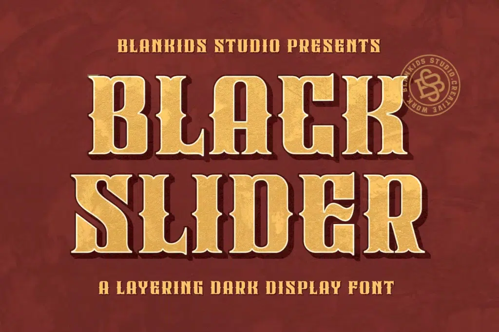 Black Slider a Layering Dark Display Font