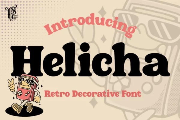 Helicha - Retro cartoon font