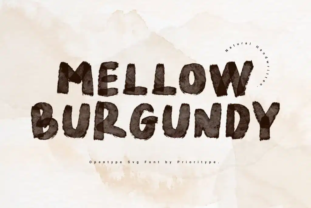 Mellow Burgundy - Handwritten Svg Font