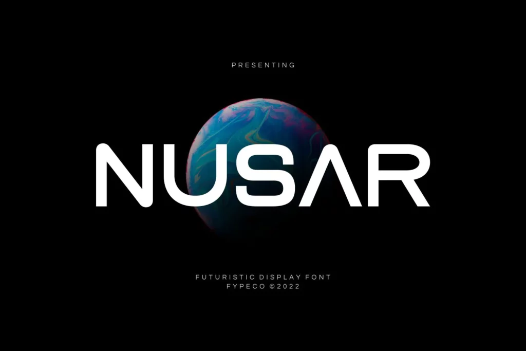 Nusar-Futuristic Display Font