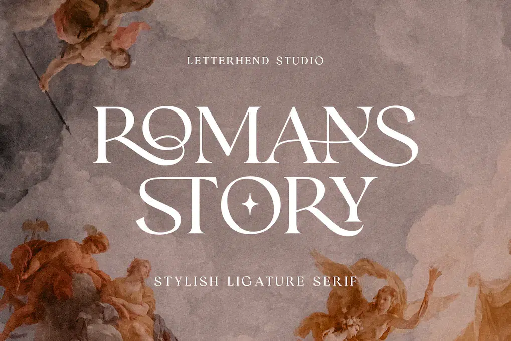 A stylish ligature Roman font