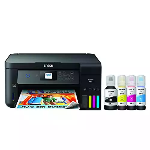 Epson EcoTank ET-2400 Wireless Color All-in-One Cartridge-Free Supertank  Printer with Scan and Copy – Easy, Everyday Home Printing, Black