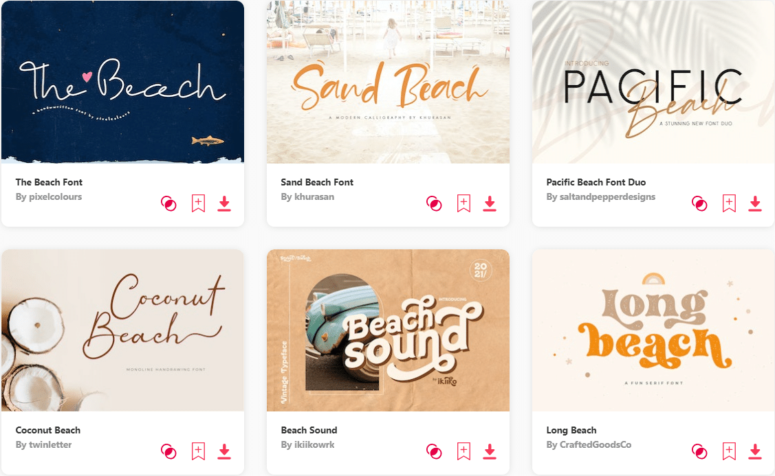 Beach fonts - Unlimited downloads