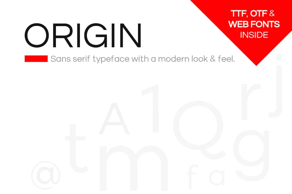ORIGIN - Modern Sans-Serif Typeface + Web Fonts