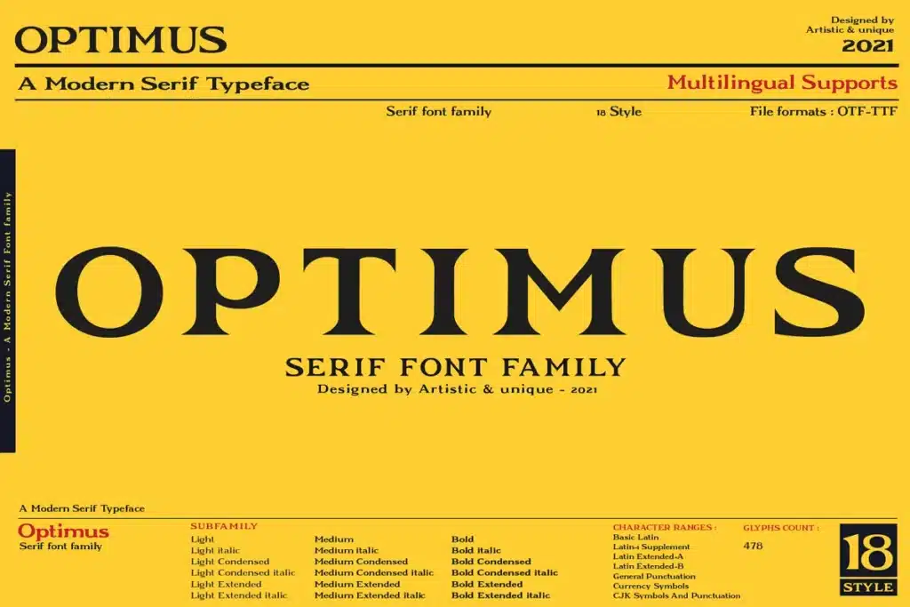 Optimus - Serif font family