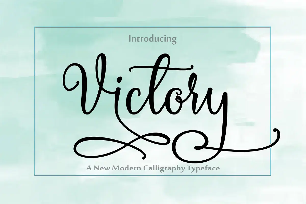 Get a sense of winning look with this victory font