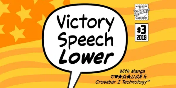 Create a fun look with victory speech lower