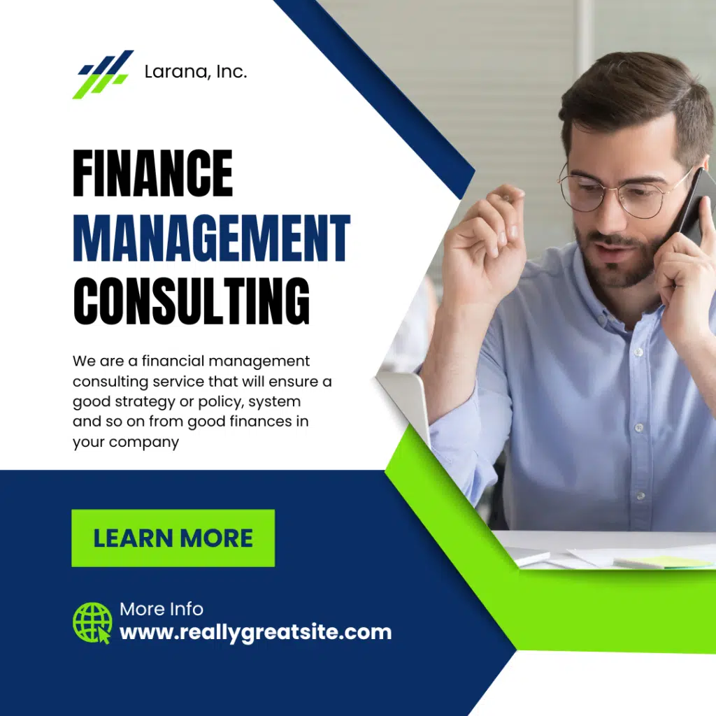 Blue Green Modern Finance Management Consulting Instagram Post