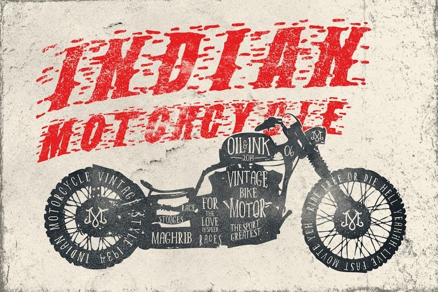 Stooges Races. A vintage font for bikers