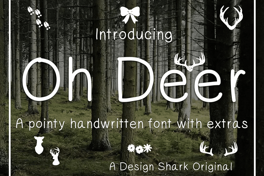 A pointy handwritten font with extras