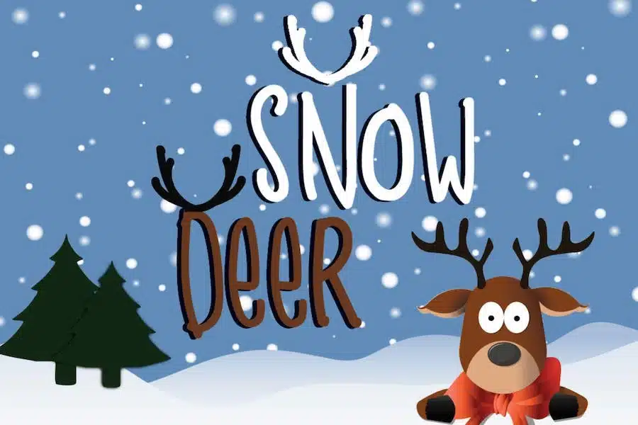 A snowy font with unique style - deer fonts