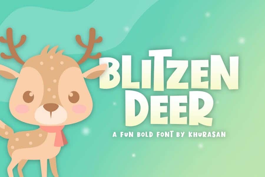 A bold style deer font with playful style