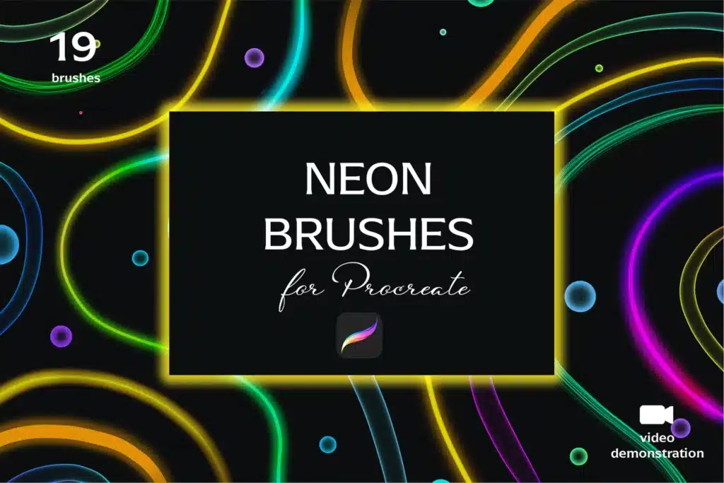 Neon brush set for Procreate