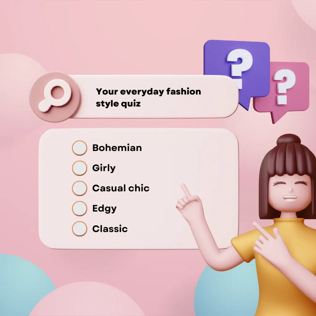 Pink Simple Fashion Quiz Instagram Post Template