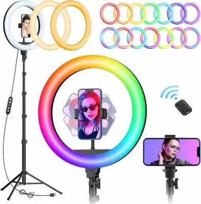 Desk Ring Light with Stand and Phone Holder - 10.5'' Desktop Light Ring for  Video Recording, Podcast, Selfie, Zoom Lighting for Computer Laptop Video