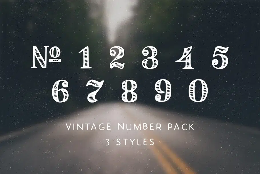 A vintage number font