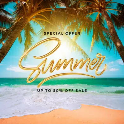 Tropical Summer sale instagram post