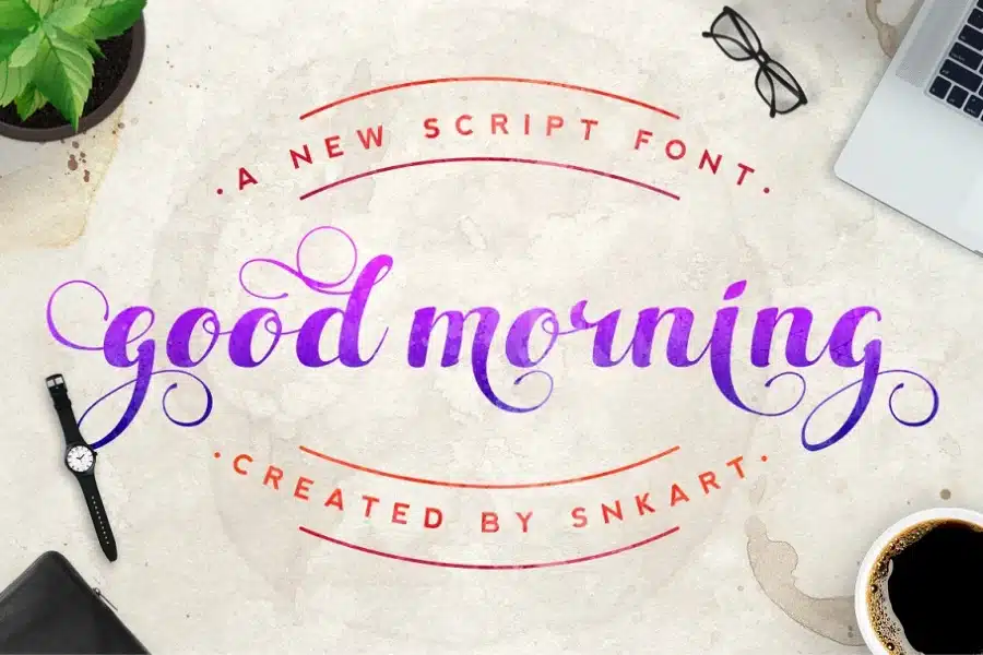 God Morning Embroidery Font