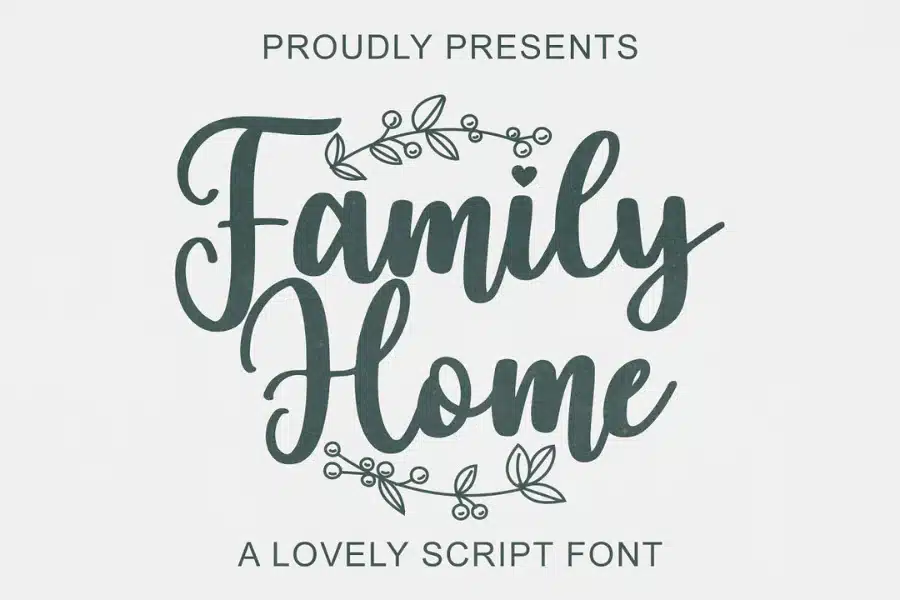 Family Home Embroidery Font