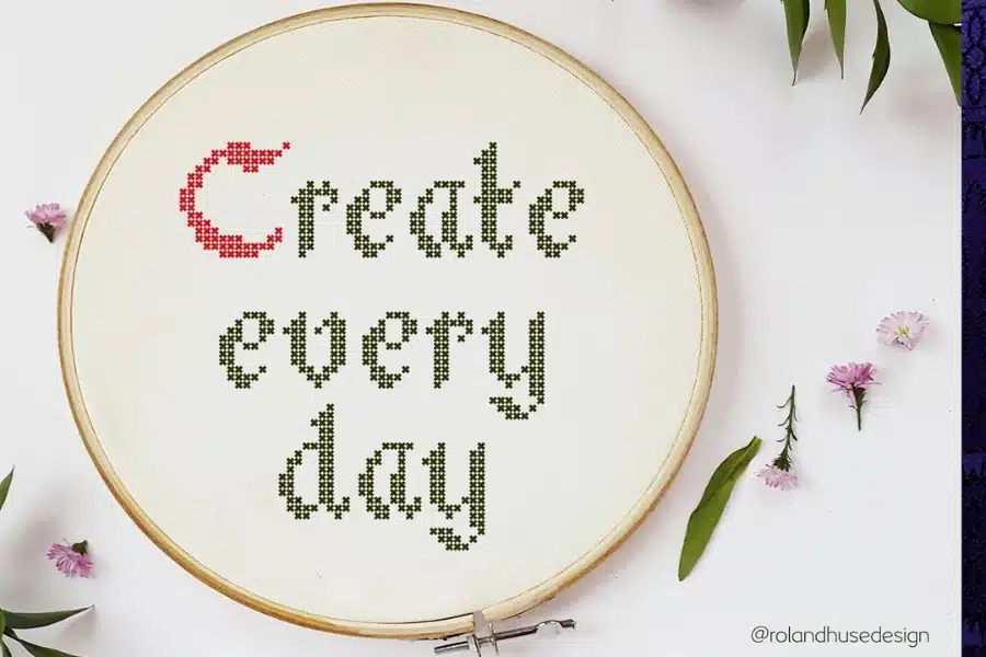 Stitch Warrior Embroidery Font