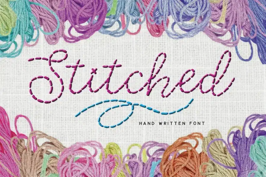 Stitched Embroidery Font