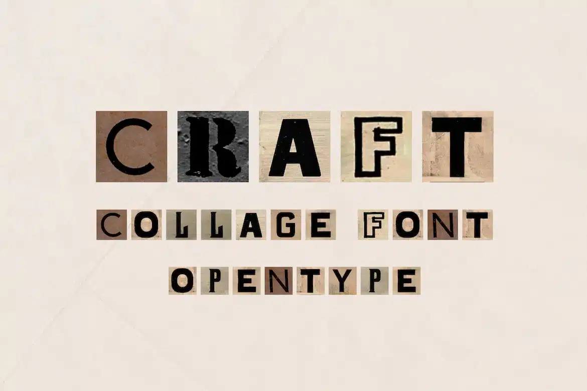 A vintage collage typeface 