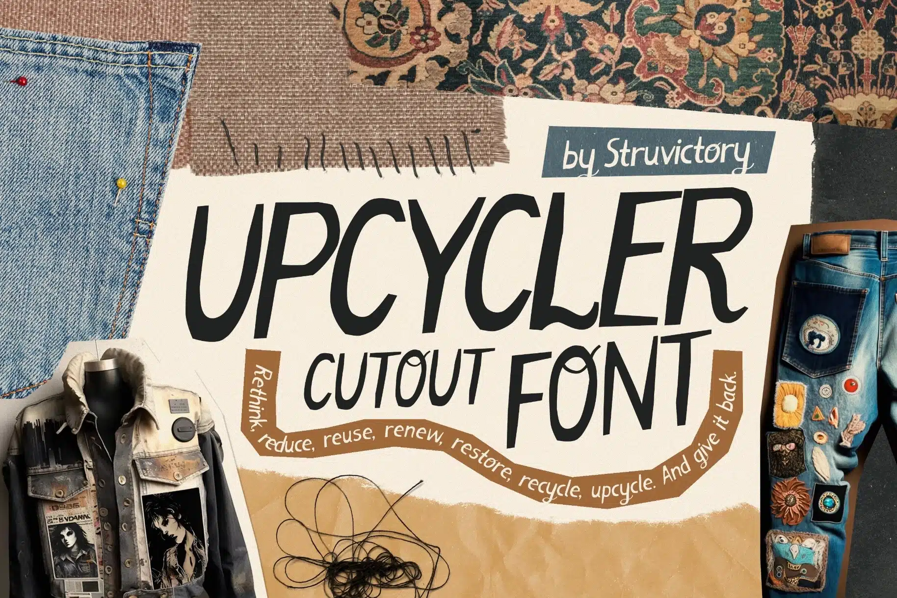 A creative Collage font 