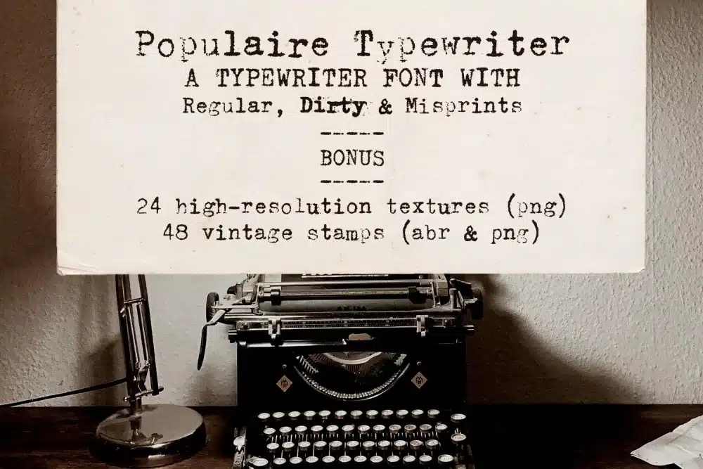 A typewriter Collage typeface