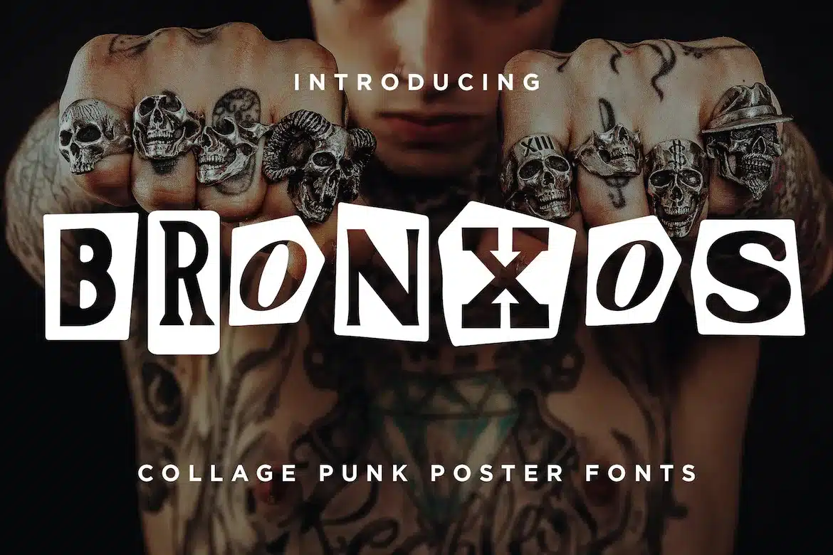A punk poster collage font 