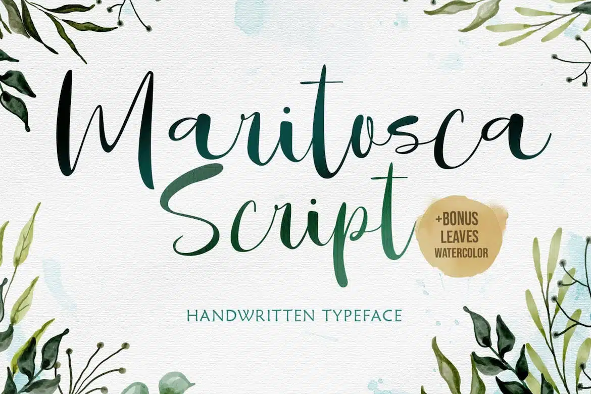 A handritten typeface leaf font