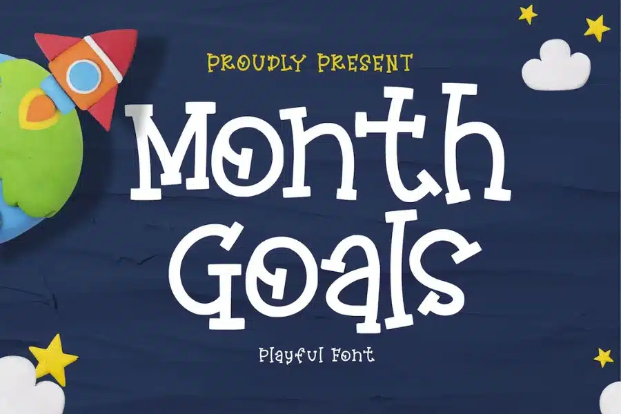 Monthly Goals Embroidery Font