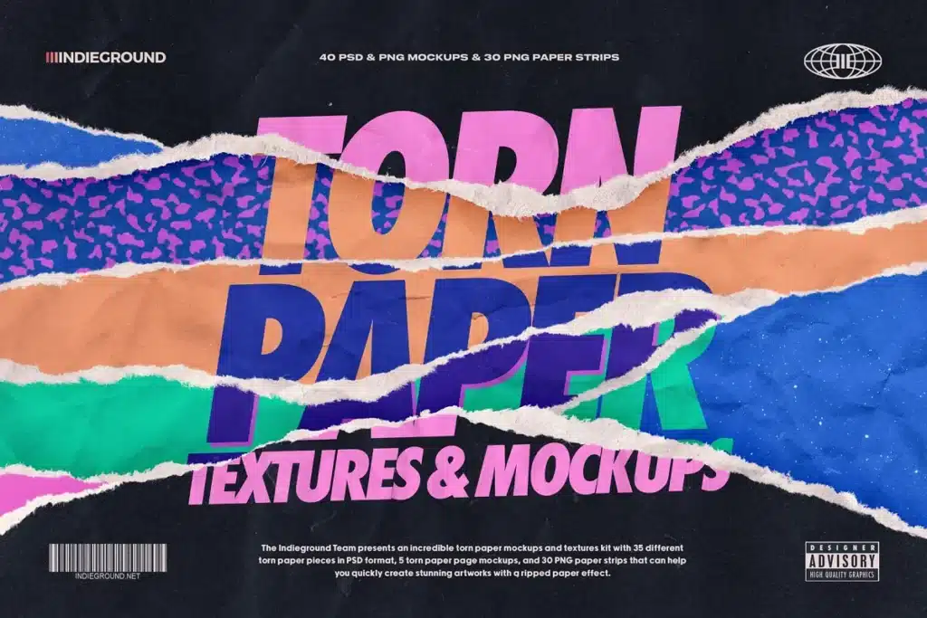 Torn Paper Mockups & Textures