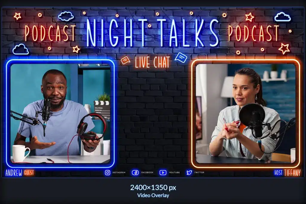 Twitch Neon Podcast Overlay