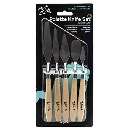 Arrtx 9 PCS Painting Knives Stainless Steel Spatula Palette Knife with Wood  Handle for Oil Canvas Acrylic Painting Gouache Color Mixing Art