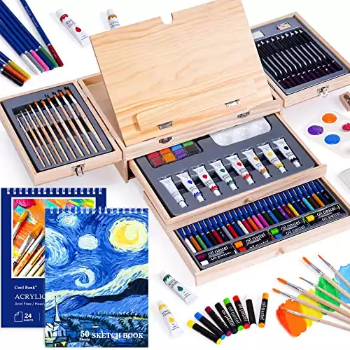 54 Pieces Kids Art Artist Set In A Box With Drawers For Boys Girls  Colouring Sets Pens Pencils Crayons Paints Felt Tip Stationary School  Travel | centenariocat.upeu.edu.pe