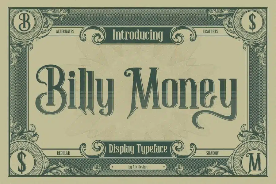 Billy Money Certificate Font