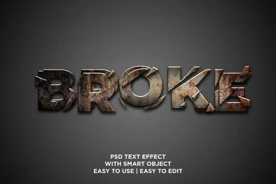 Broke Text Effect Cracked Font
