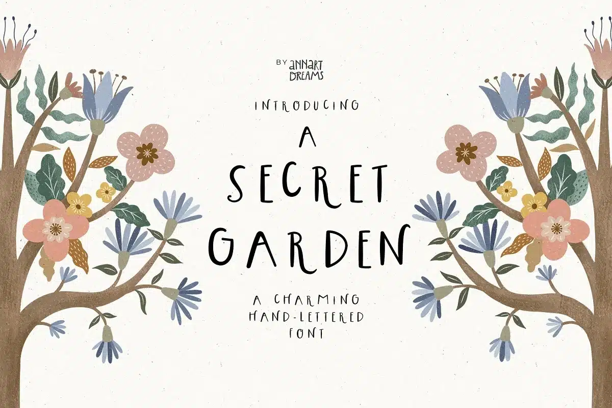A charming Hand-lettered Garden Font