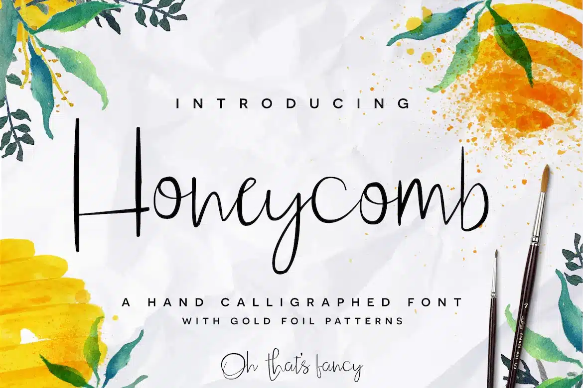 A hand calligraphed Honey Font