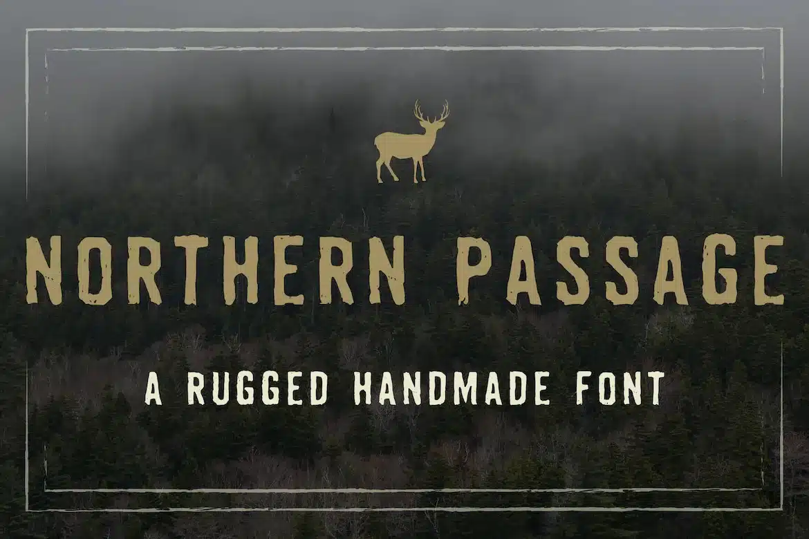A rugged handmade Hunting Font