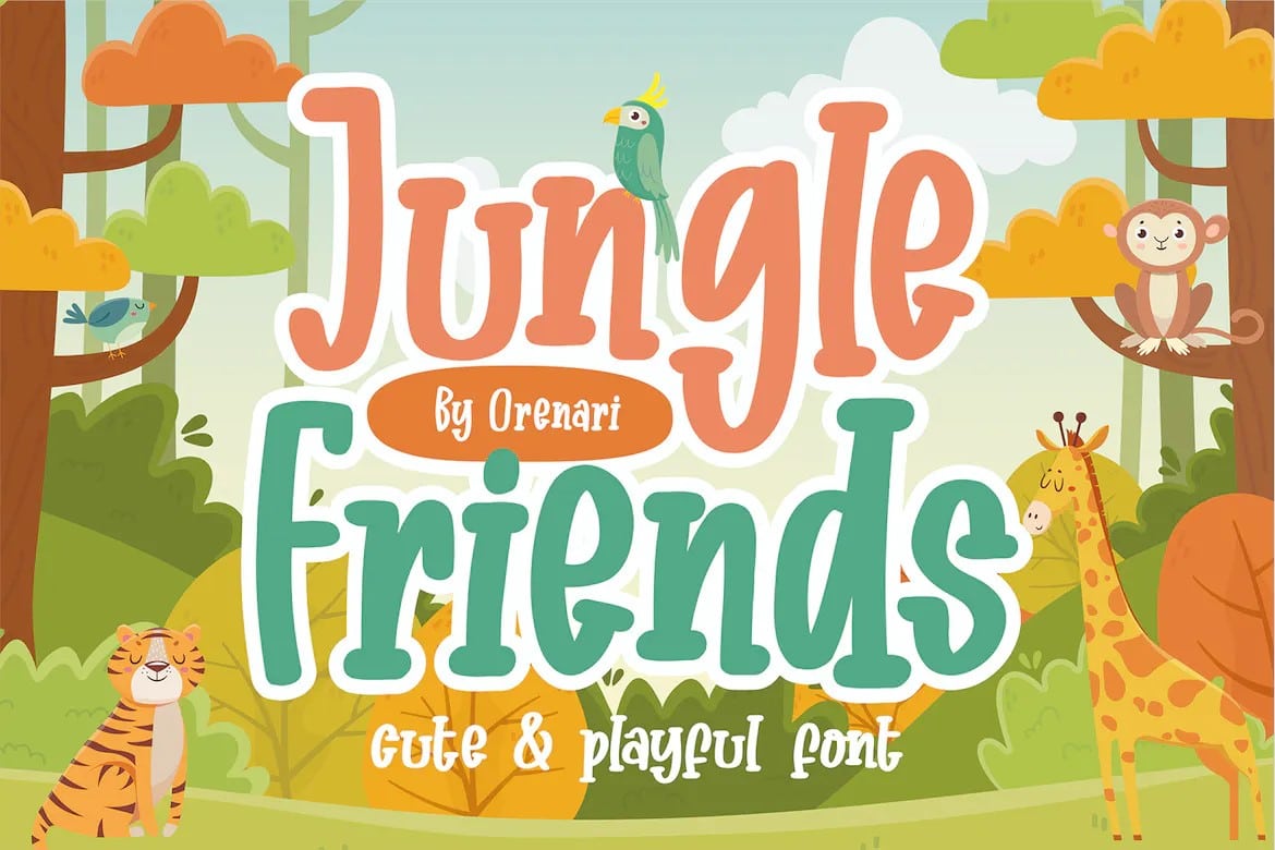 A cute and playful Jungle Font