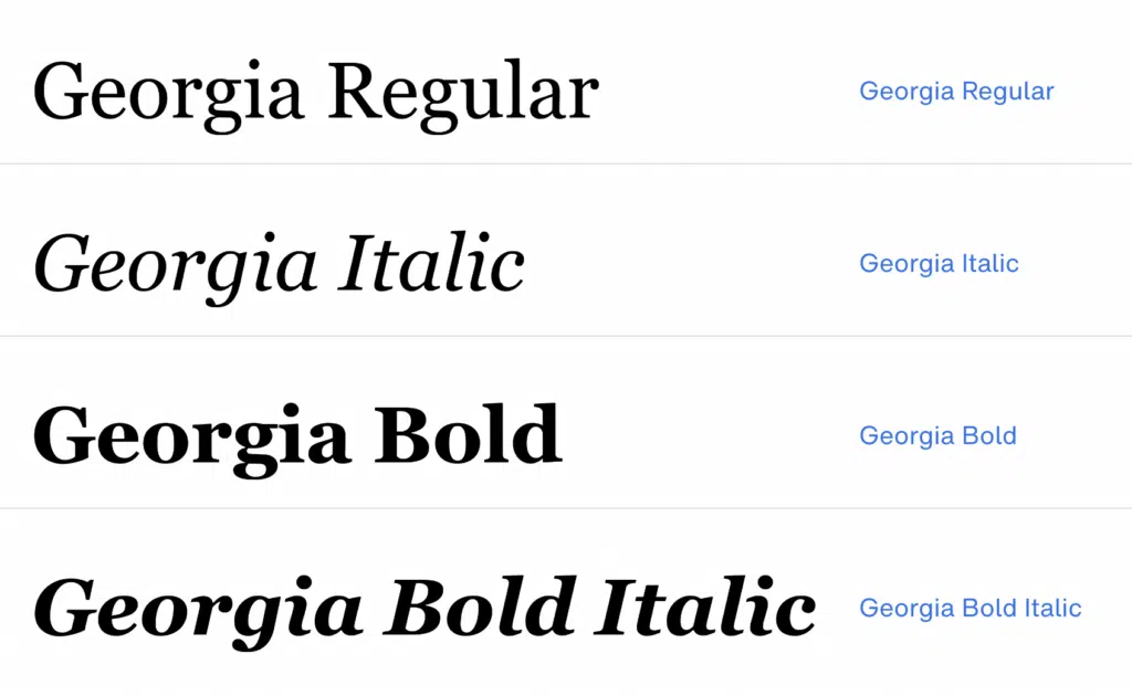 Georgia Legible Font