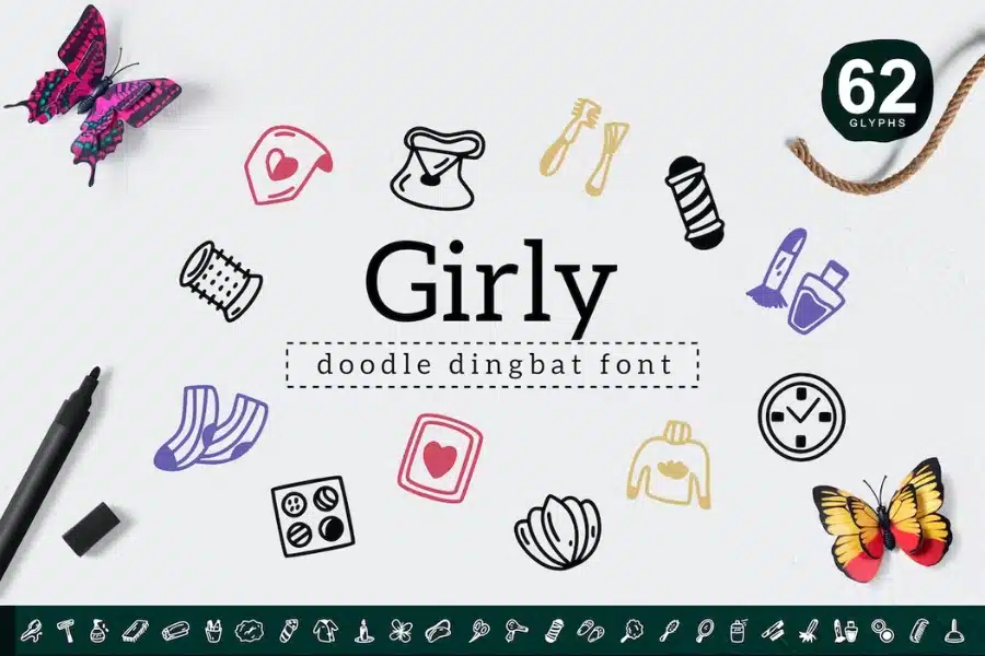 Girly Dingbat Girly Font