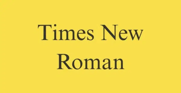 times new Roman 
