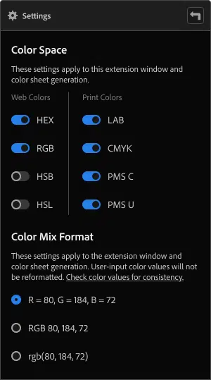 Logo Package Swatch Extension Settings Screen